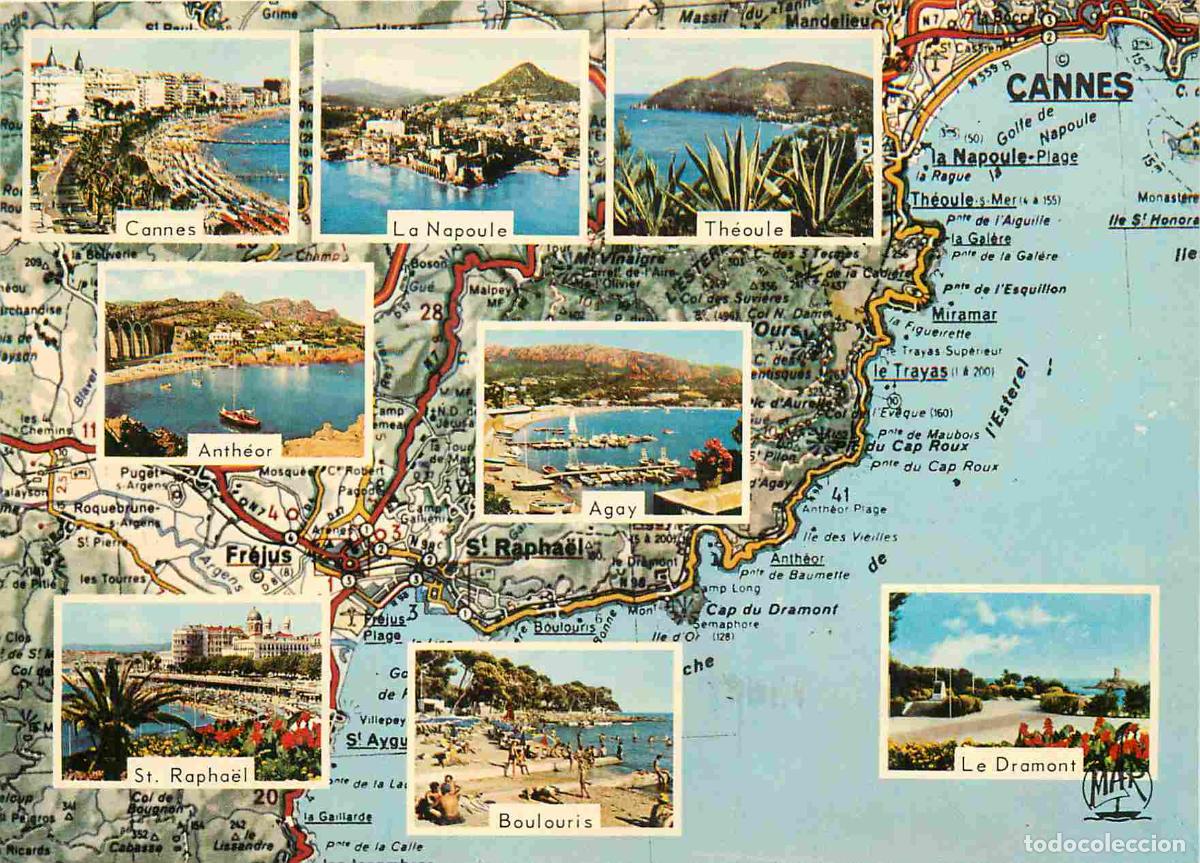 Postcards: Francia - Carte Postale - 83 - La corniche d'or - Multivues - cannes la napoule th&eacute;oule-sur-mer anth