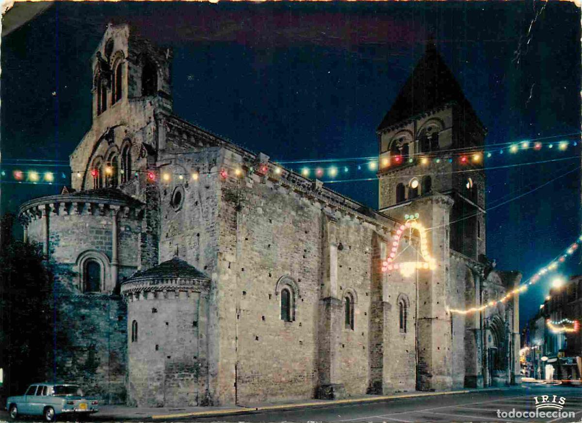 Postcards: Francia - Carte Postale - 31 - Saint-gaudens - La coll&eacute;giale XII-XIII si&egrave;cles vue de nuit - Automobi