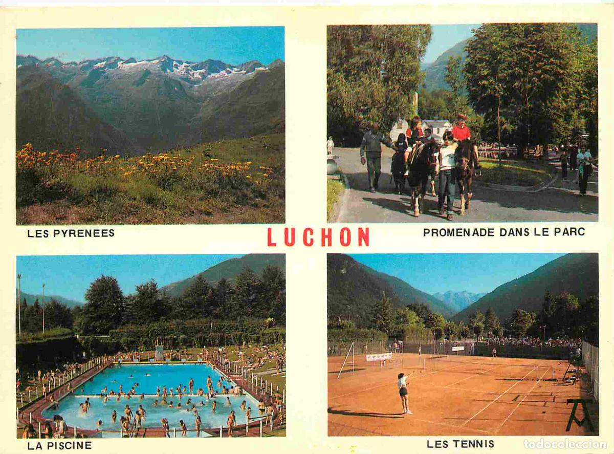 Cartes Postales: Francia - Carte Postale - 31 - Luchon - Multivues - promenade dans le parc la piscine les tennis - C