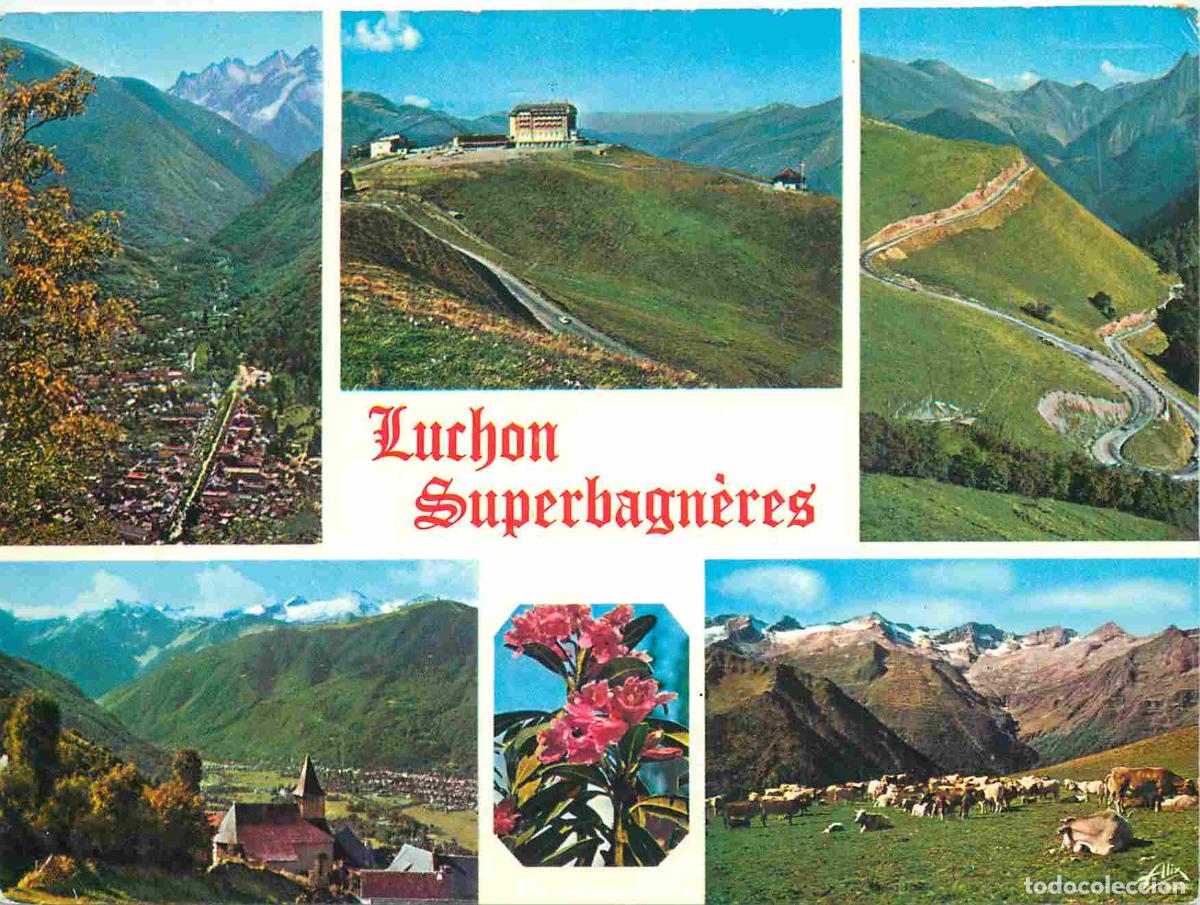 Cartes Postales: Francia - Carte Postale - 31 - Luchon - Superbagn&egrave;res - Multivues - vue g&eacute;n&eacute;rale la route et le plat