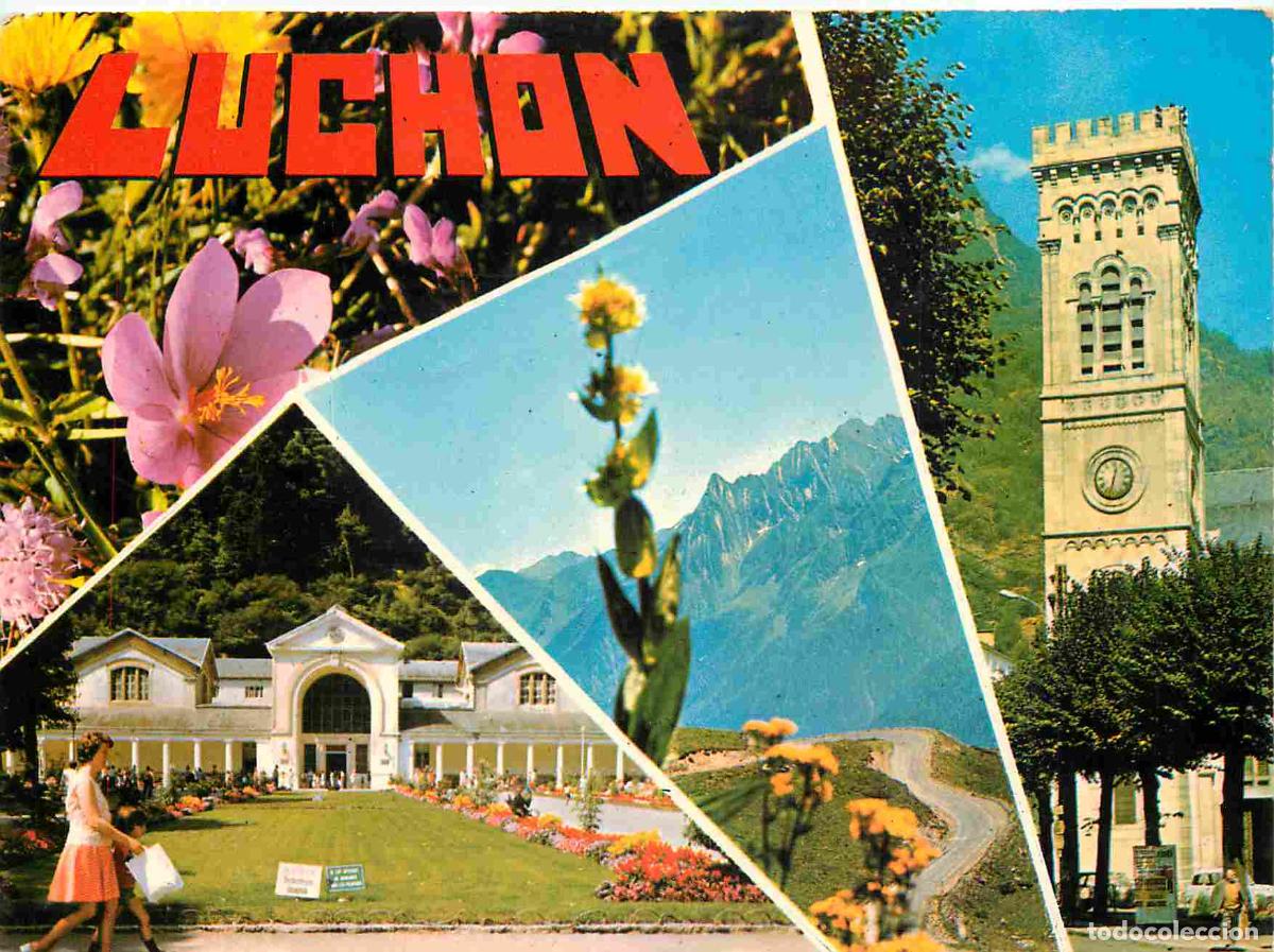 Cartoline: Francia - Carte Postale - 31 - Luchon - Multivues - L'&eacute;tablissement thermal Superbagn&egrave;res l'&eacute;glise -