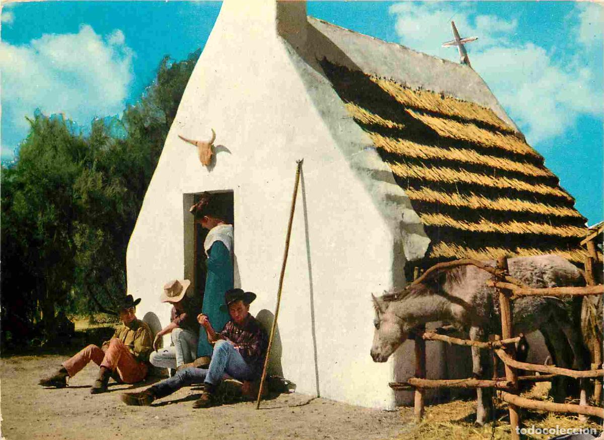 Postcards: Francia - Carte Postale - 13 - Camargue - Cabane de gardians arl&eacute;sienne et gardians - Chevaux - Folk
