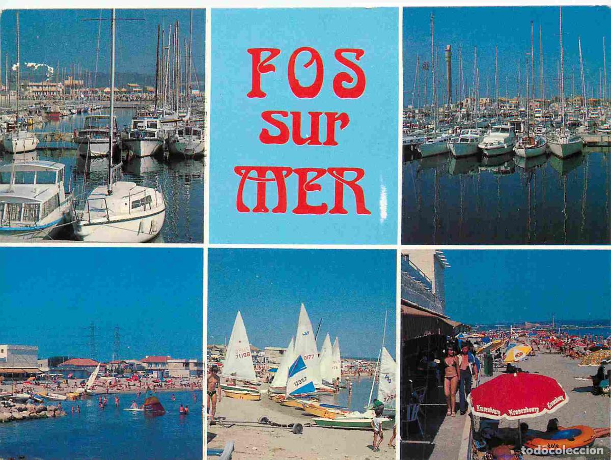 Postkarten: Francia - Carte Postale - 13 - Fos-sur-mer - La plage et le port de plaisance - Multivues - Femme en