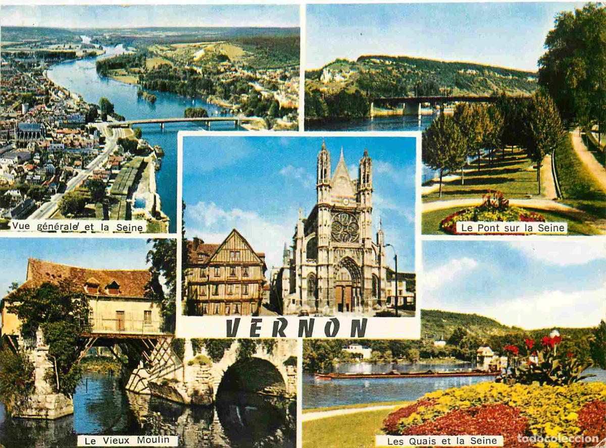 Postcards: Francia - Carte Postale - 27 - Vernon - Multivues - Vue g&eacute;n&eacute;rale et la seine le vieux moulin les qua