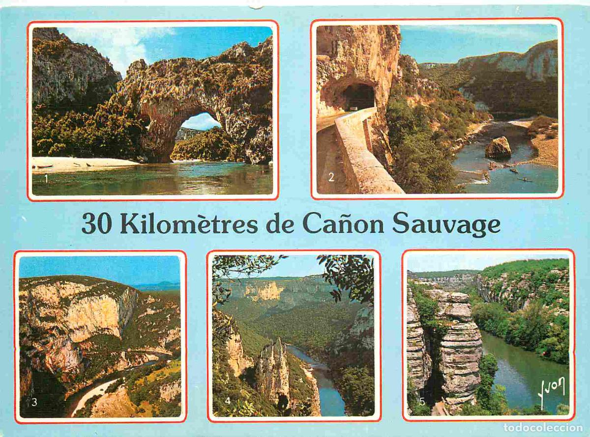 Postais: Francia - Carte Postale - 07 - Ard&egrave;che - Multivues - 30 kilom&egrave;tres de ca&ntilde;on sauvage le pont d arc en