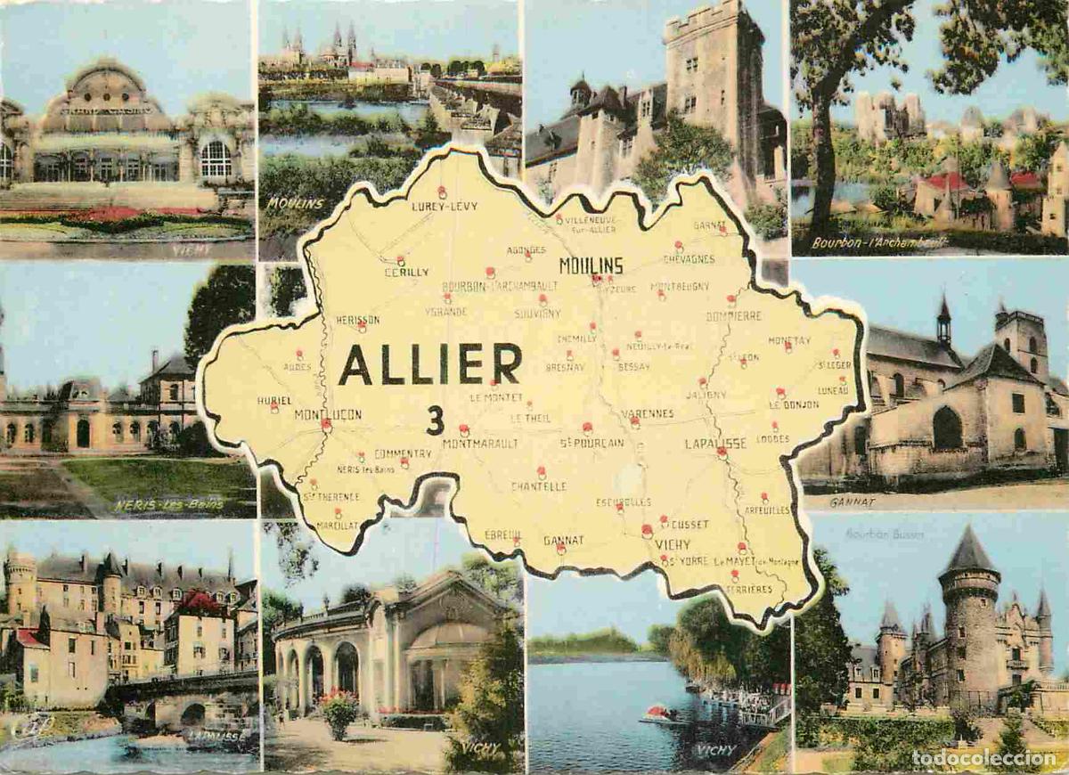 Postkarten: Francia - Carte Postale - 03 - Allier - Allier - Multivues - Carte G&eacute;ographique - CPM - Voir Scans R