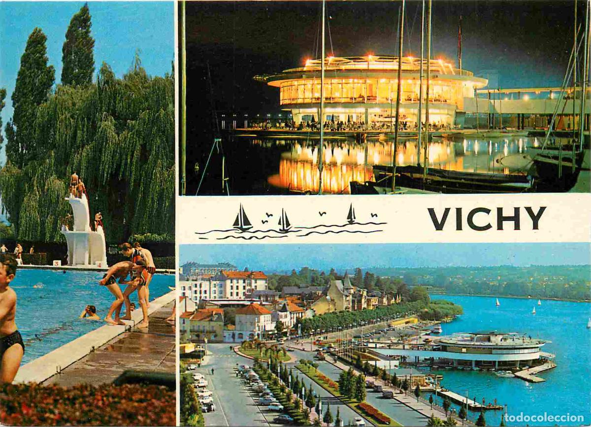 Postkarten: Francia - Carte Postale - 03 - Vichy - Multivues - Stade nautique la rotonde de nuit le plan d'eau e