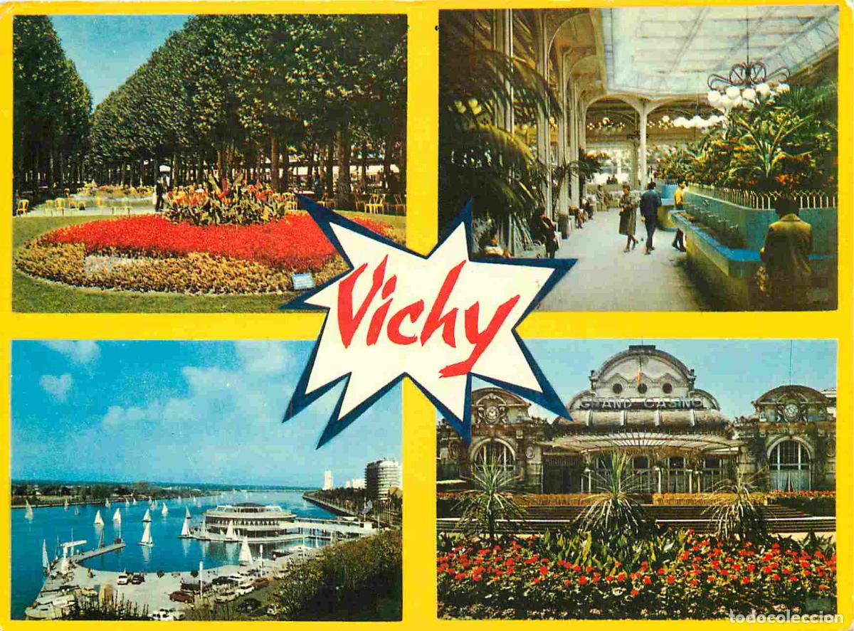 Postkarten: Francia - Carte Postale - 03 - Vichy - Multivues - Parc du casino le palais des sources r&eacute;gates sur
