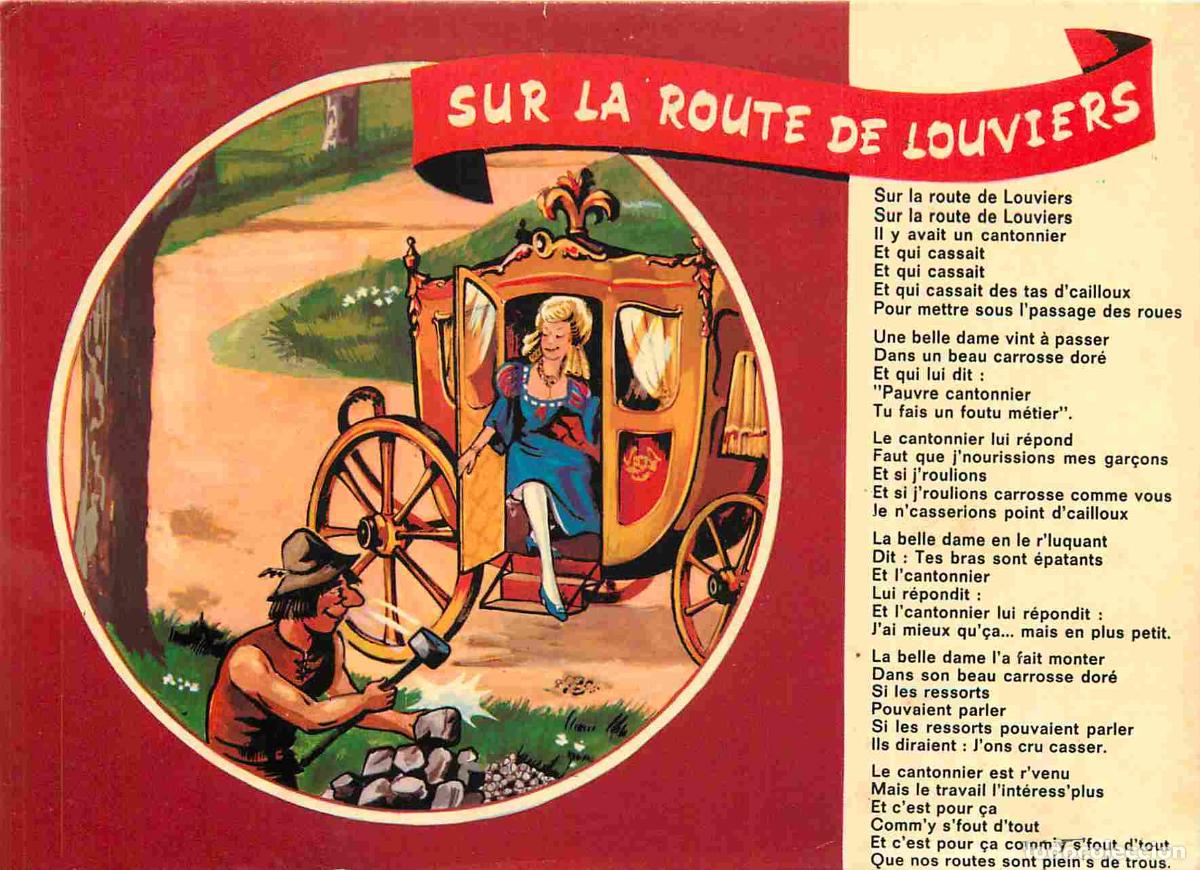 Postais: Francia - Carte Postale - 27 - Louviers - Sur la route de Louviers - illustration - paroles de la ch