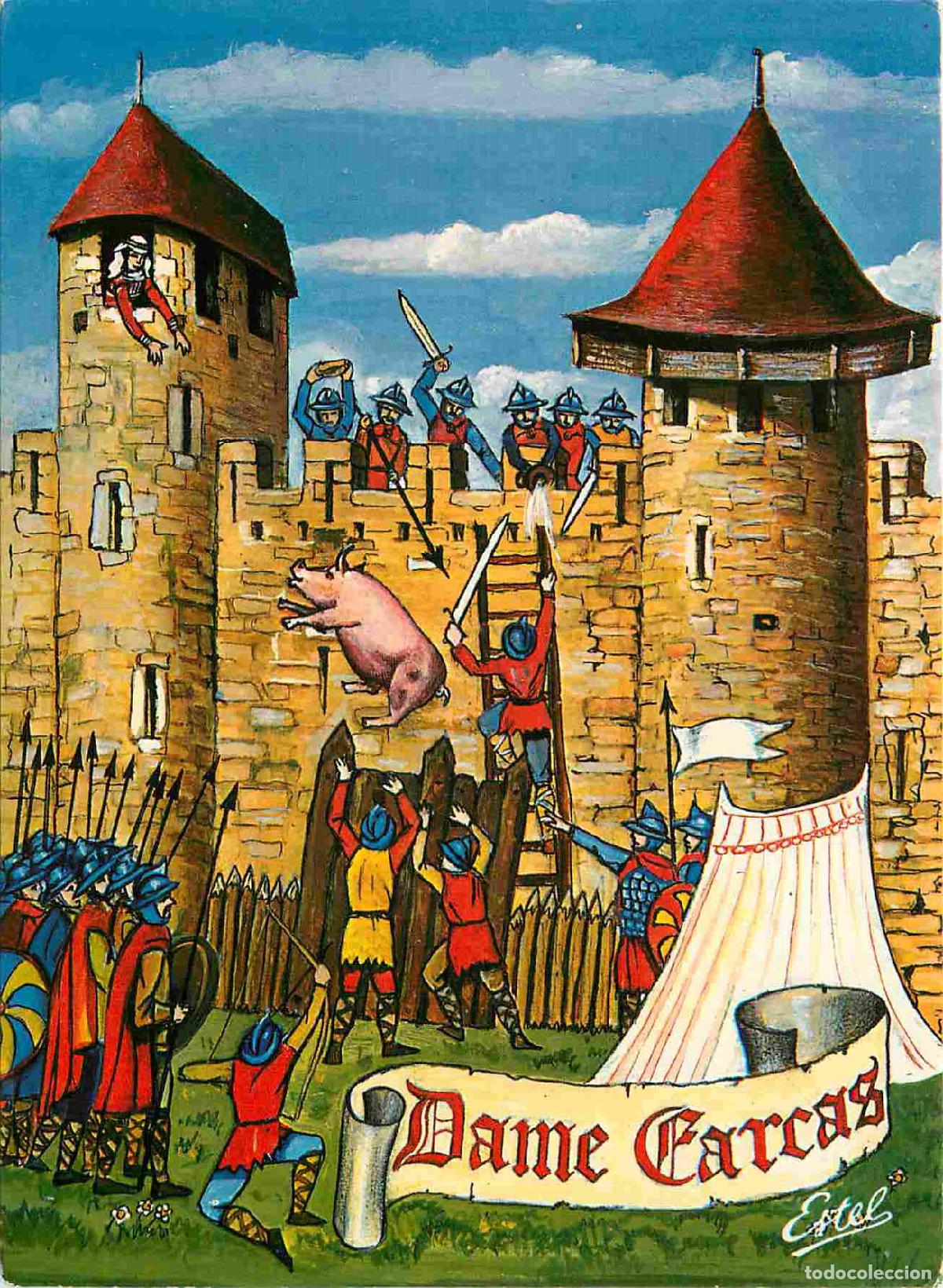 Postcards: Francia - Carte Postale - 11 - Carcassonne - illustration - Dame Carcas Depuis cinq longues ann&eacute;es C