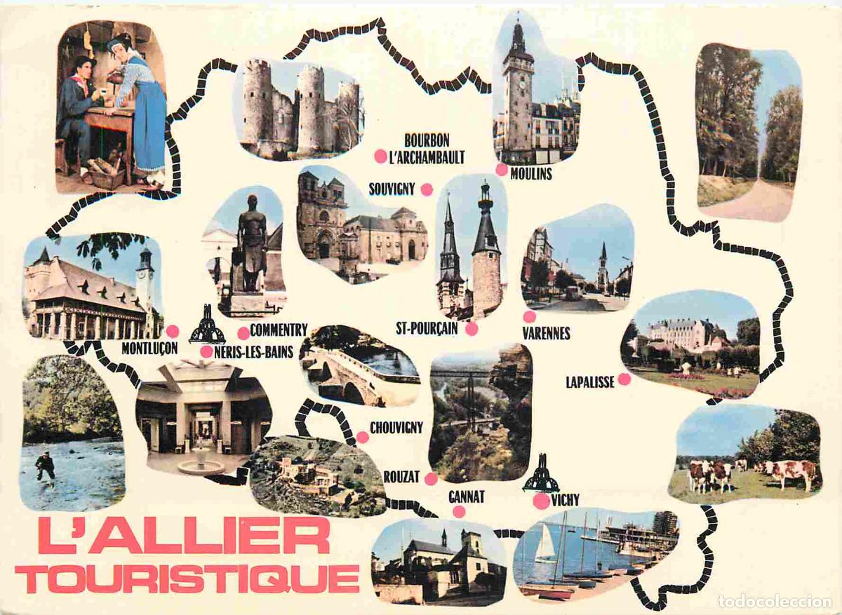 Postcards: Francia - Carte Postale - 03 - Allier - L'allier touristique - Multivues - Carte G&eacute;ographique - CPM