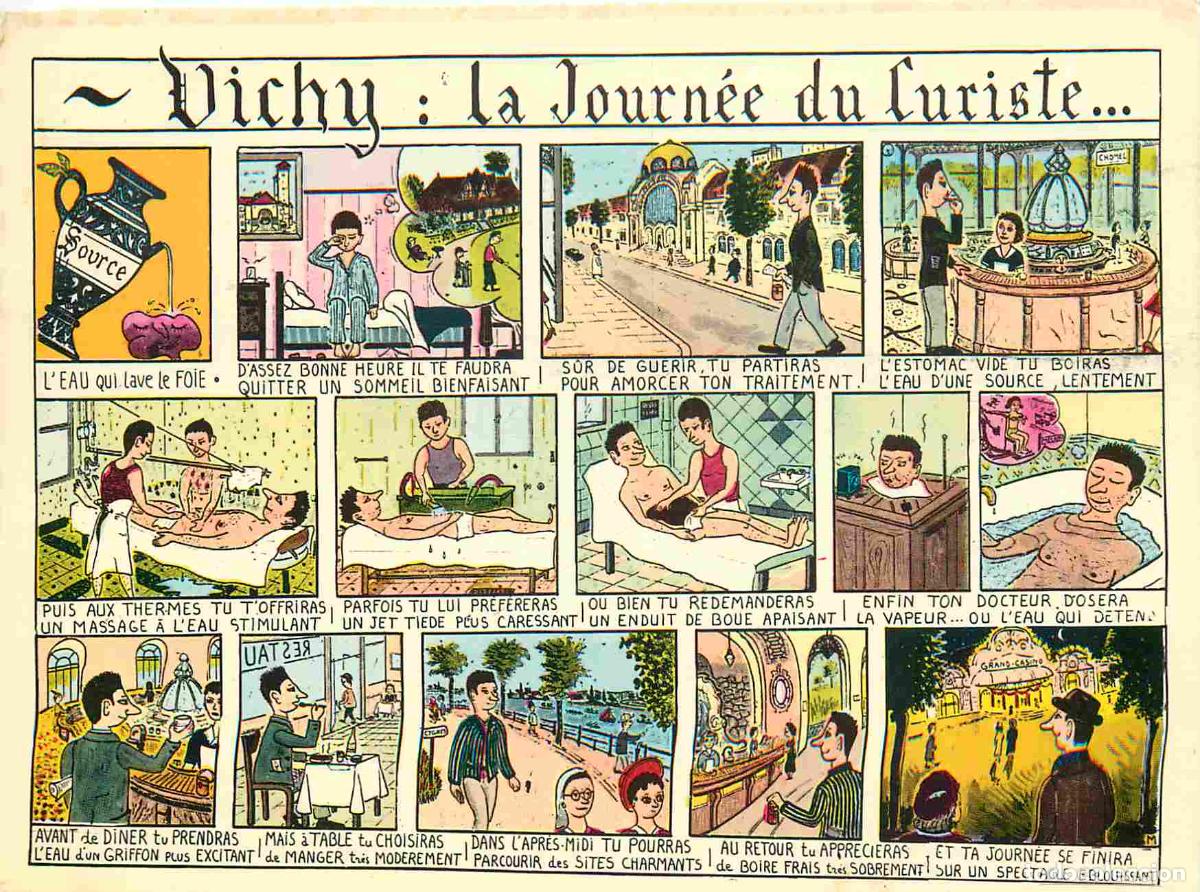 Postcards: Francia - Carte Postale - 03 - Vichy - La journ&eacute;e du curiste - Carte humoristique - illustration - C