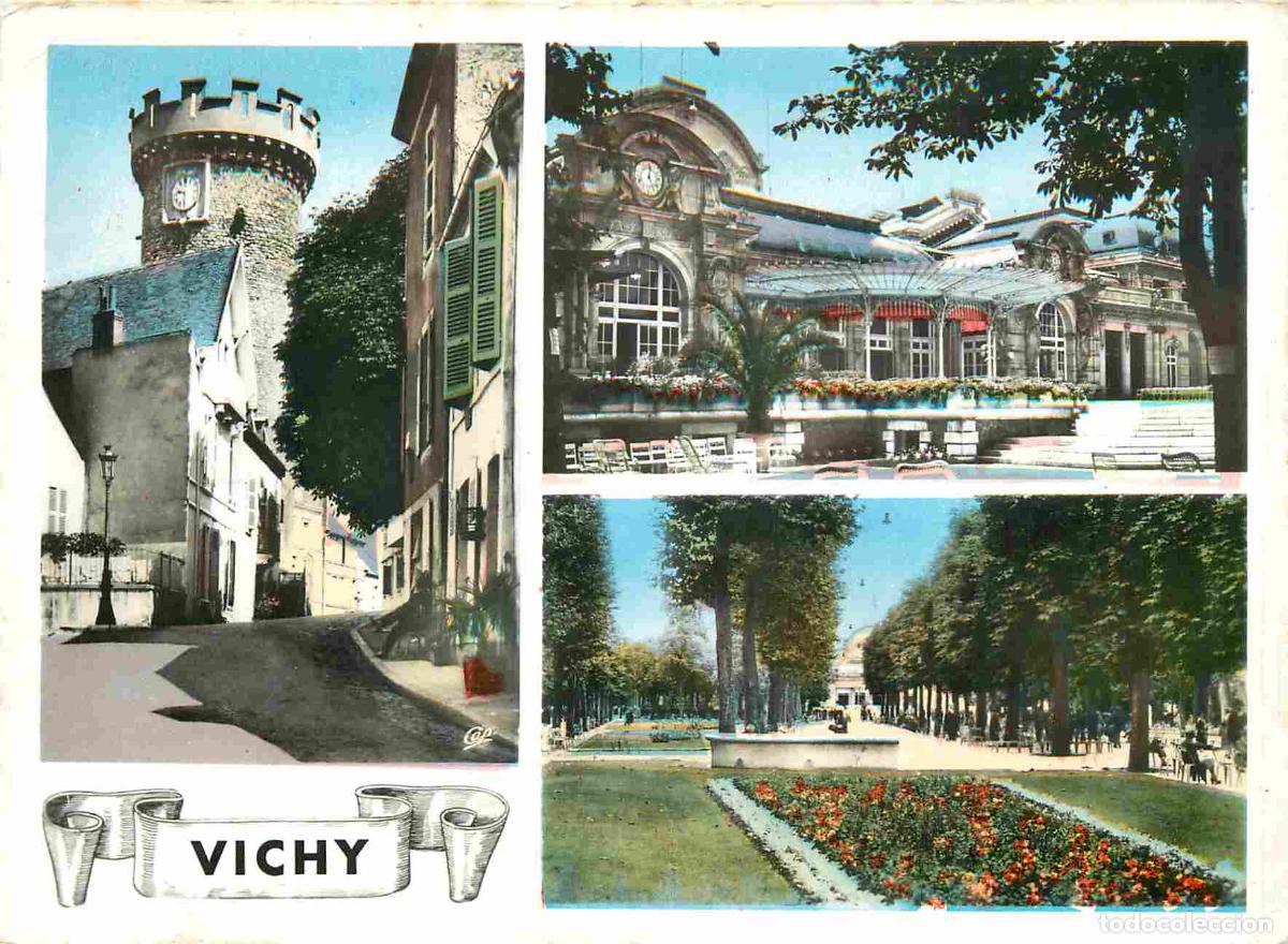 Cartoline: Francia - Carte Postale - 03 - Vichy - Multivues - La tour de l'horloge le casino le parc - Mention