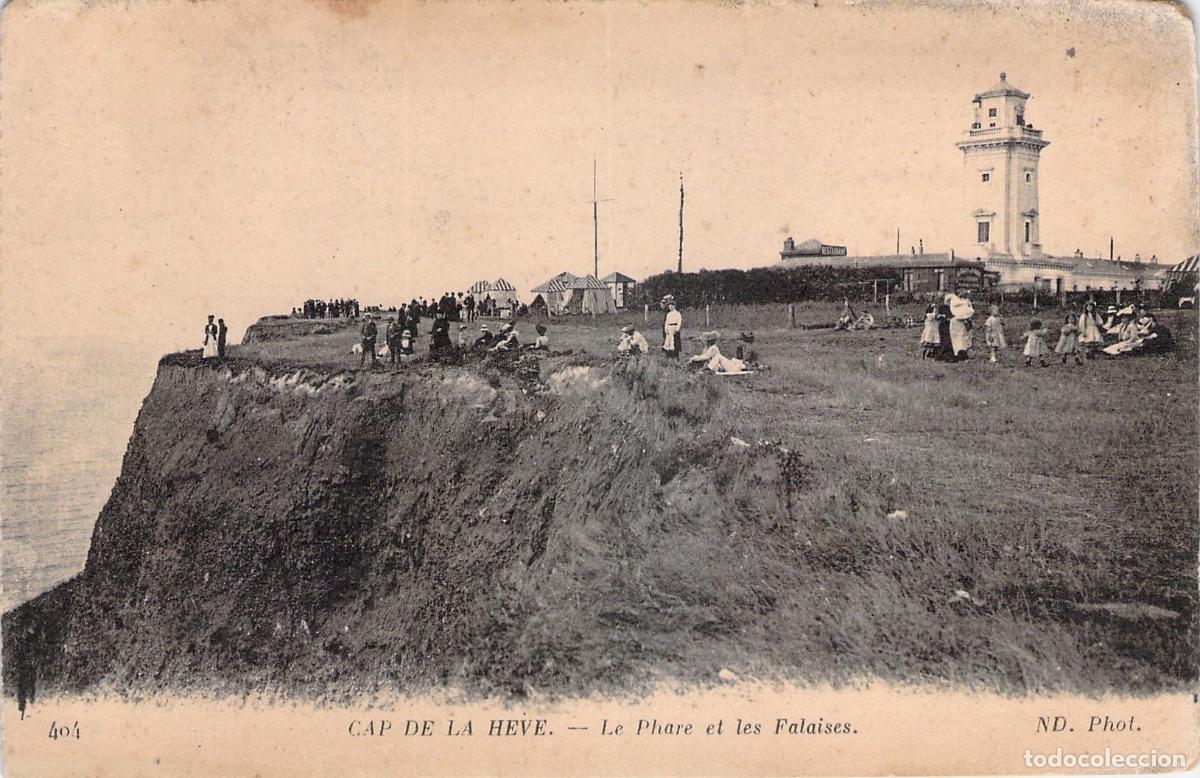 Postales: Postal de Cap de la H&egrave;ve, El Faro y los Acantilados, Francia