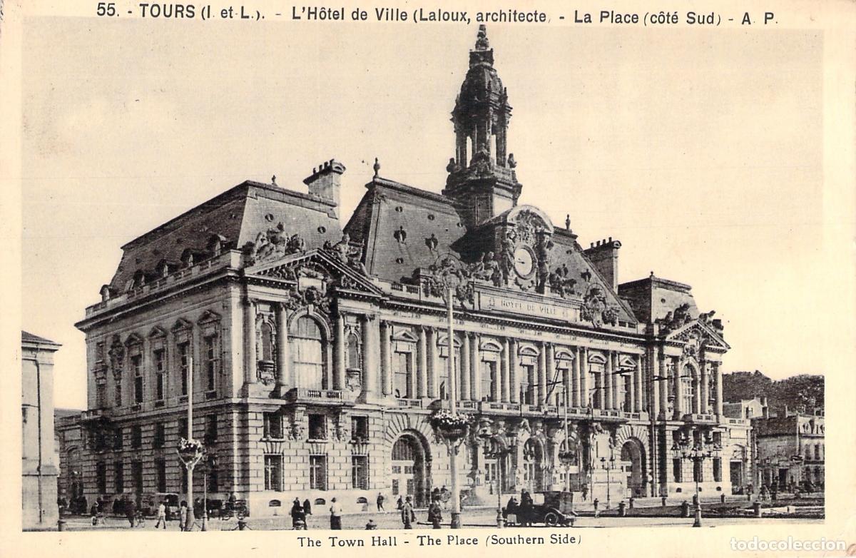 Postales: Postal Tours Francia H&ocirc;tel de Ville Ayuntamiento Laloux