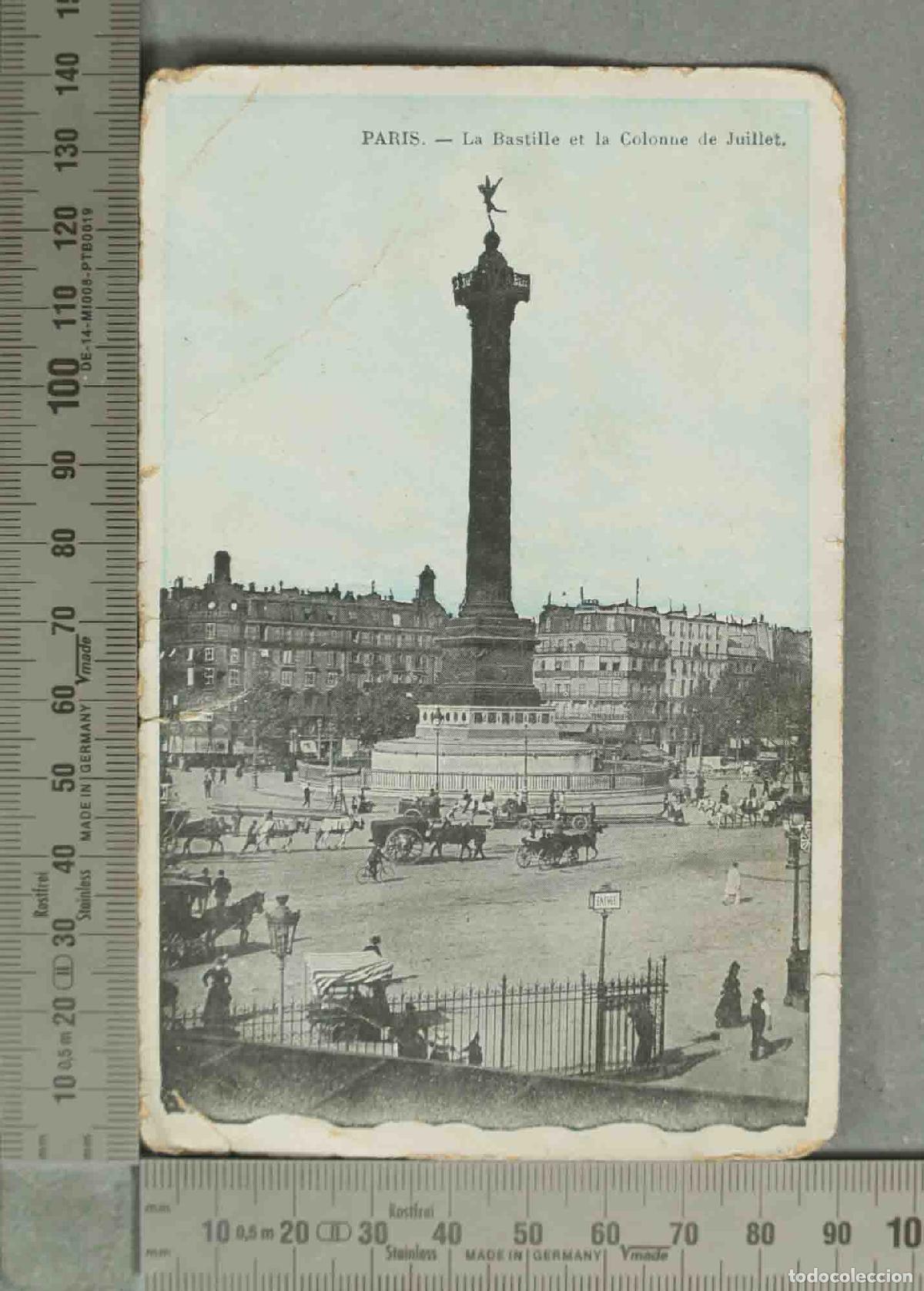 Postales: POSTAL. Paris - La Bastille et la Colonne de Juillet