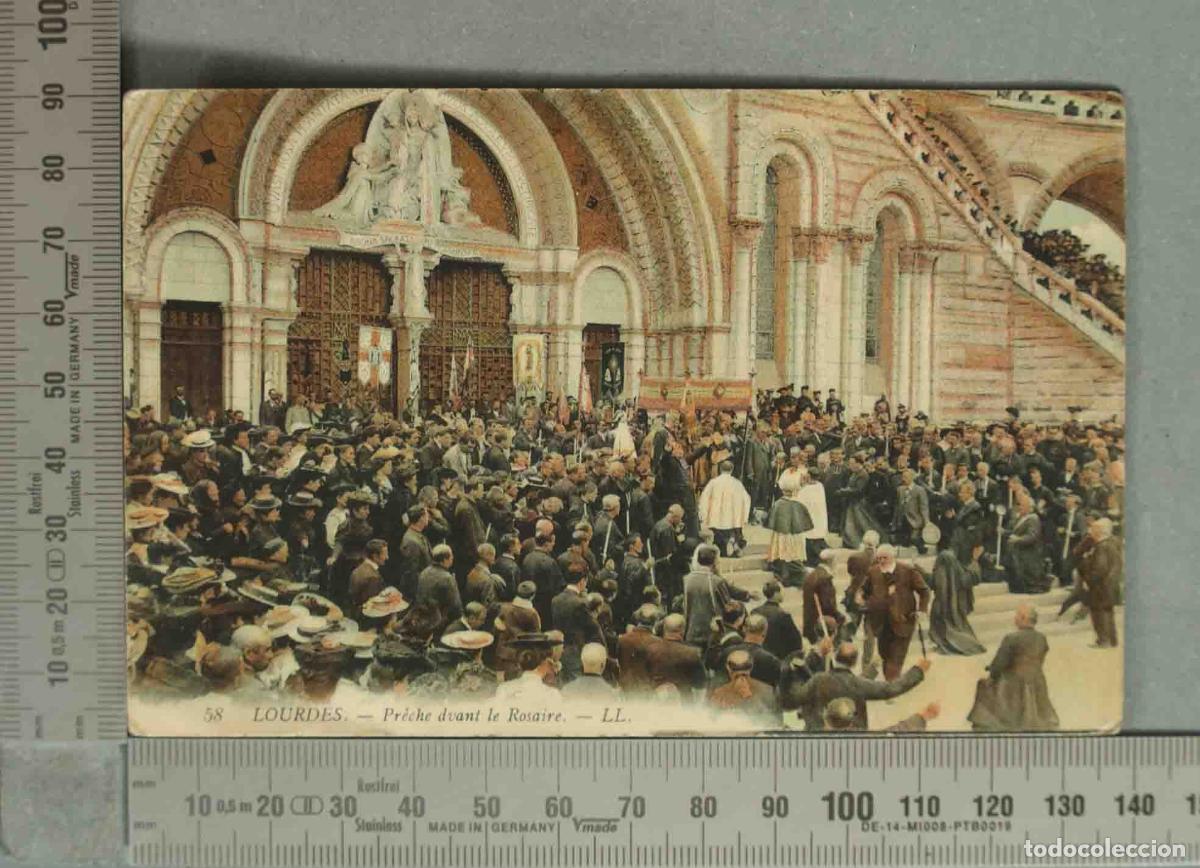 Postales: POSTAL. Lourdes - Pr&ecirc;che devant le Rosaire - Levy Fils et Cie