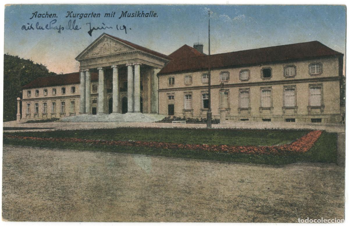 Postales: AACHEN_Kurgarten mit Musikhalle_KHE; 9447 / Teatros Alemania