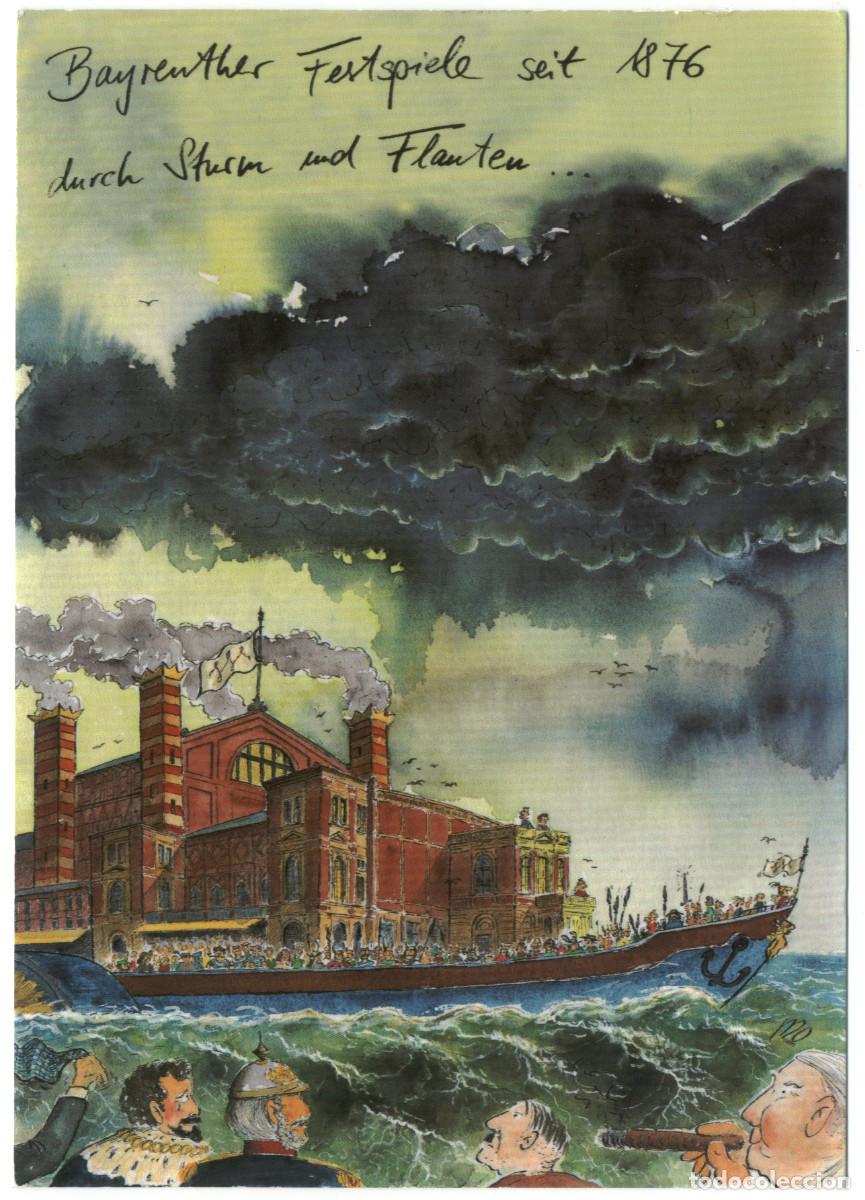 Postales: BAYREUTH_Festspielstadt_Oberfr&auml;nkischer; 5444. Illustration Matthias Ose / Teatros Alemania