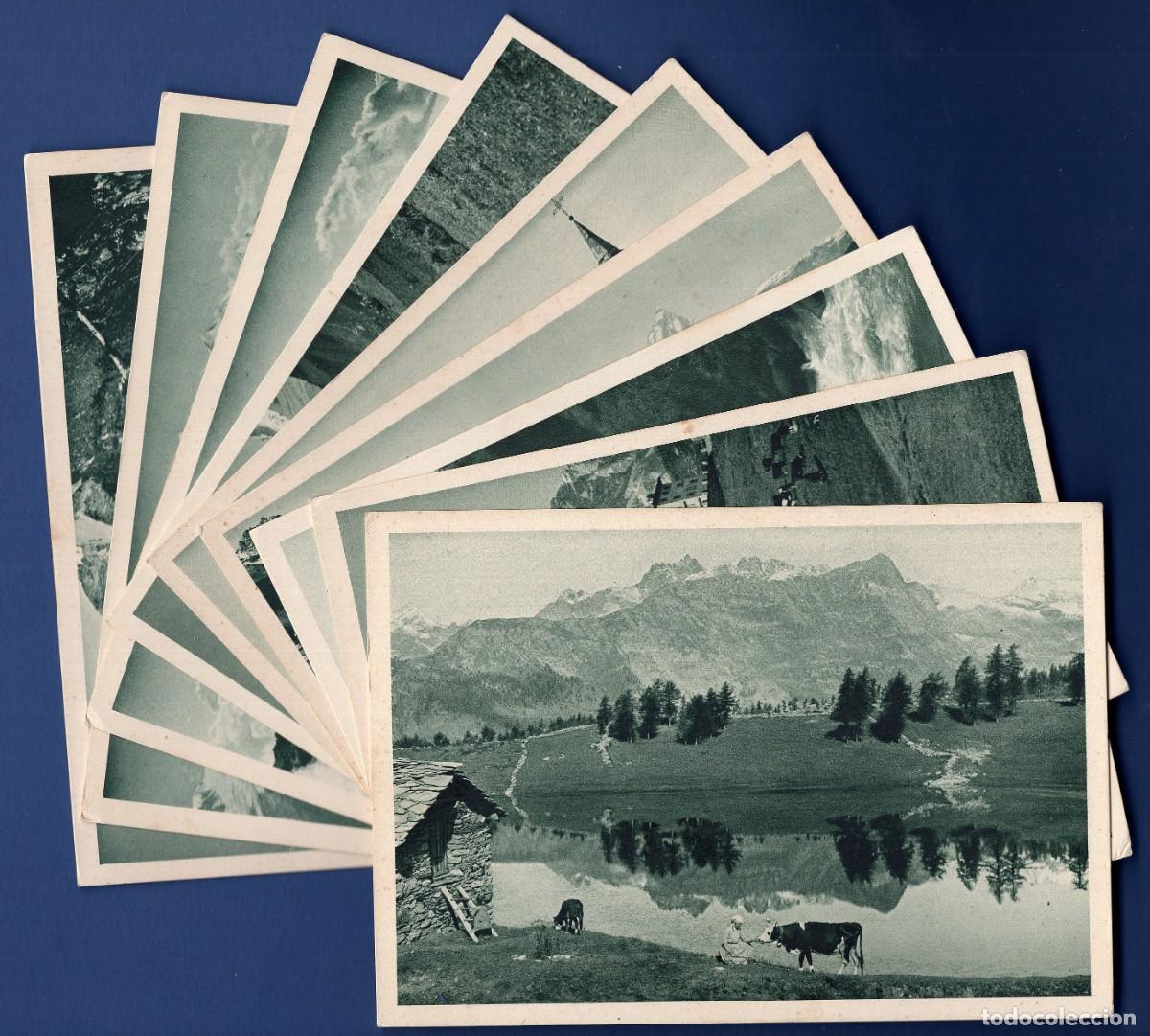 Postales: Lote 9 postales con vistas de los Alpes -Fot. Alberto Maria De Agostini-