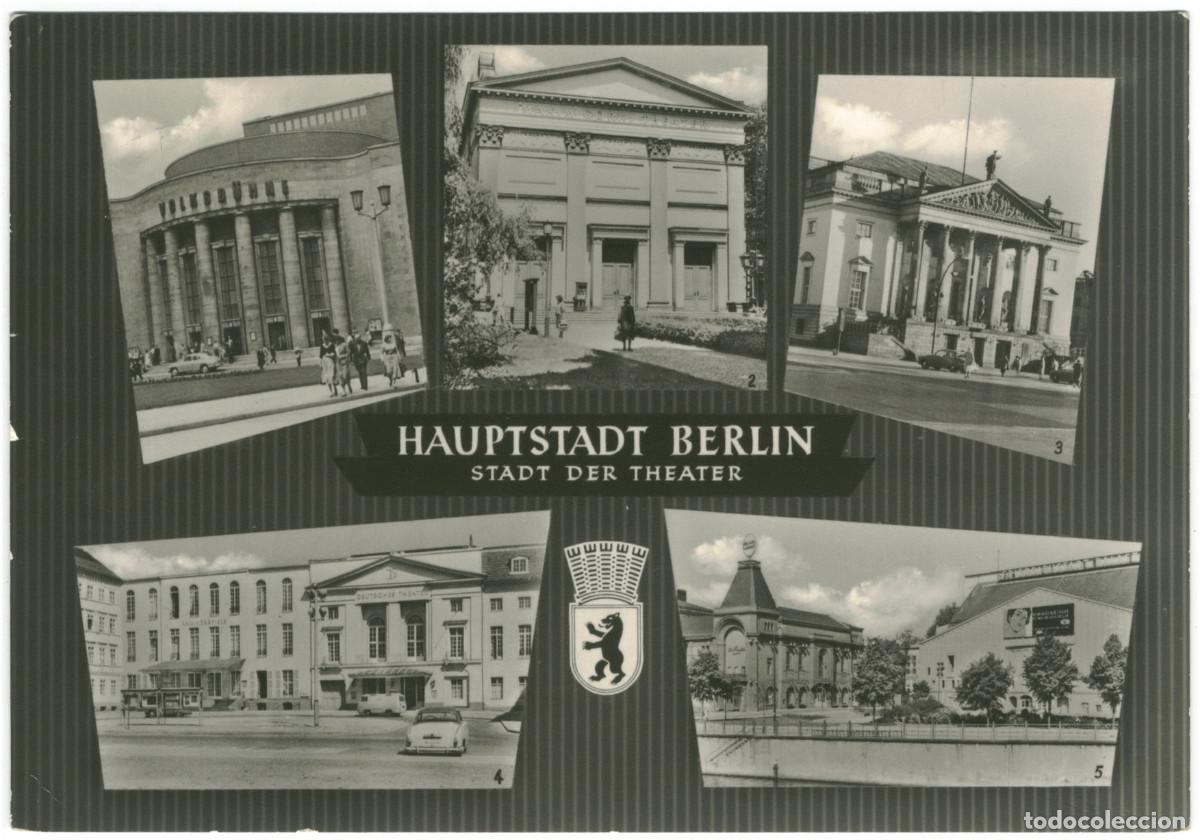 Postales: BERLIN, Hauptstadt_Stadt der Theater. Volksb&uuml;hne & Maxim Gorki etc / Teatros Alemania