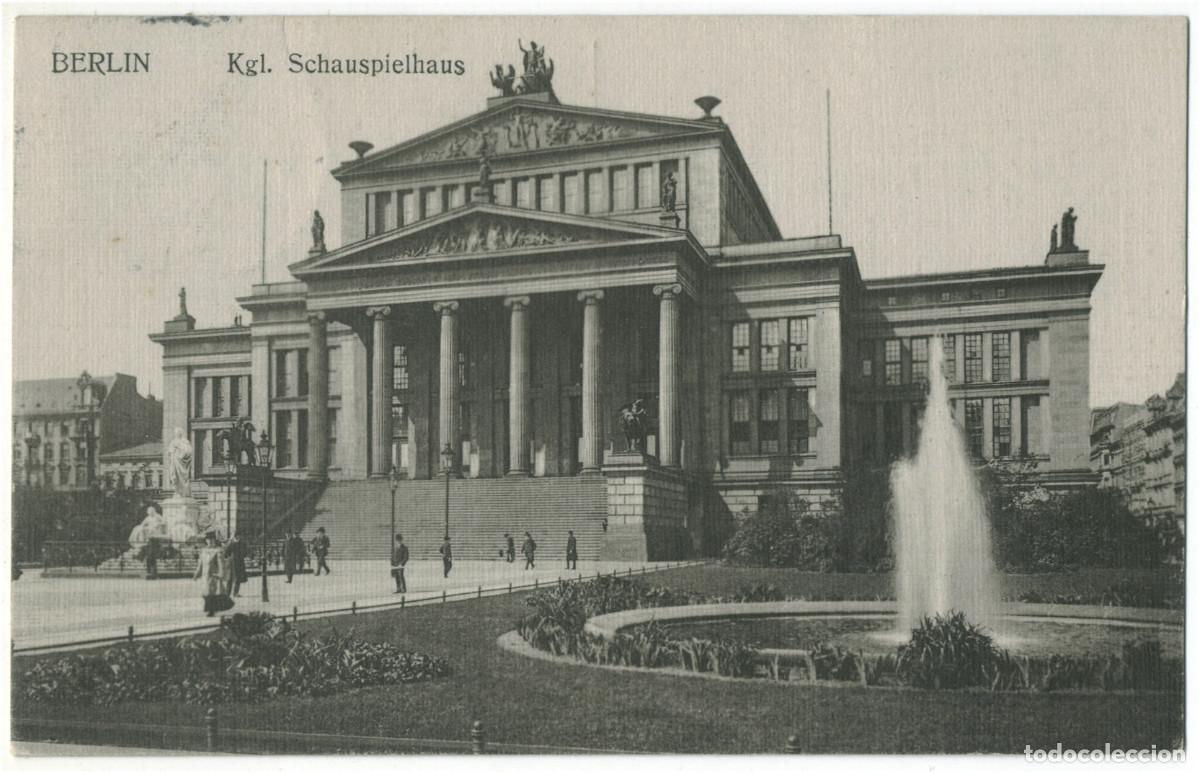 Postales: BERLIN_Kgl. Schauspielhaus_Berlins gr&ouml;sste Postkarten-Centrale (Die ewige Feder) / Teatros Alemania