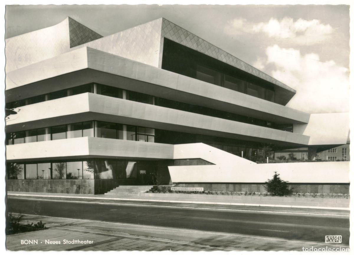 Postales: BONN_Blick von der Rheinpromenade auf Stadttheaer_Jos. Kessel / Teatros Alemania