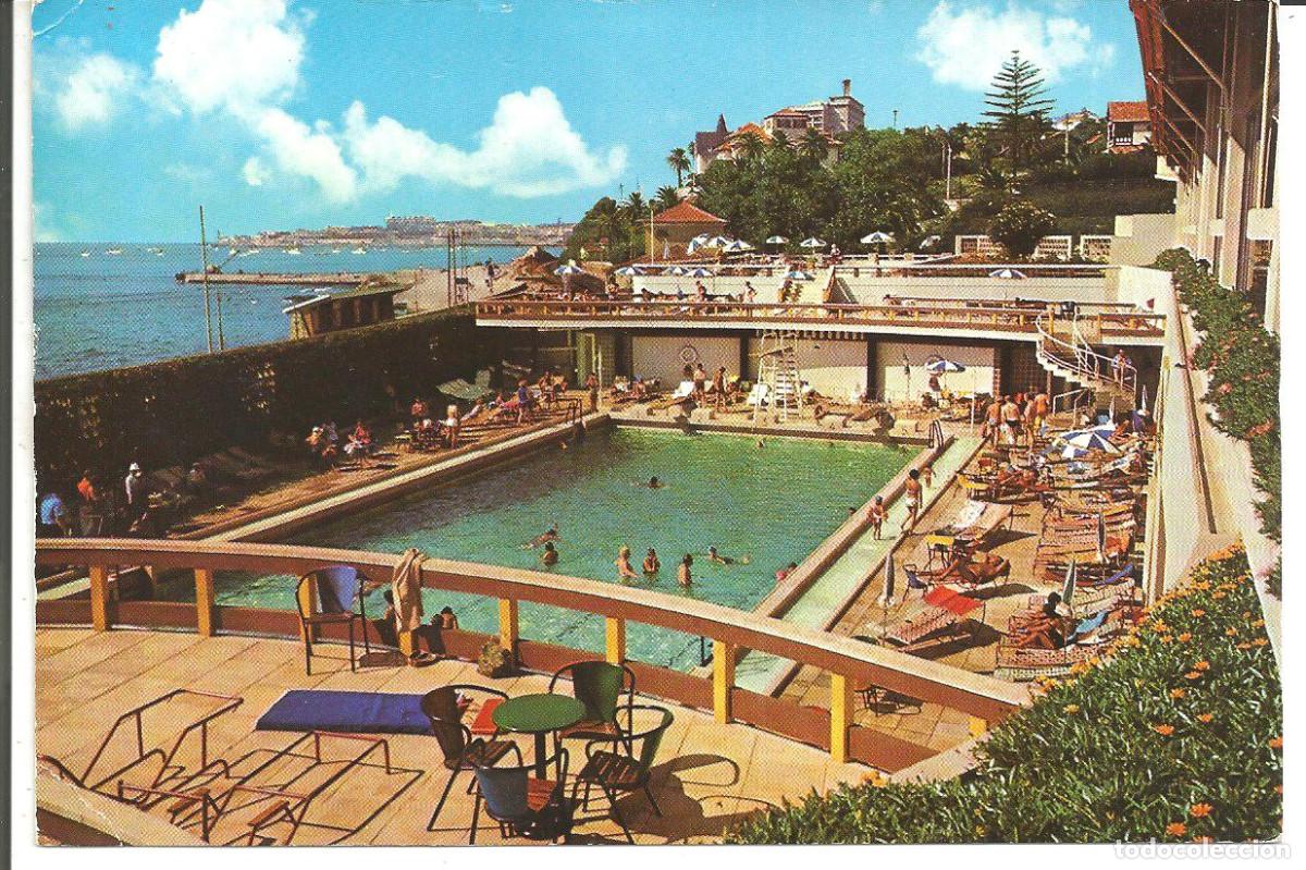 Postales: POSTAL MONTE ESTORIL (PORTUGAL) - PISCINA HOTEL ATL&Aacute;NTICO - SIN USO