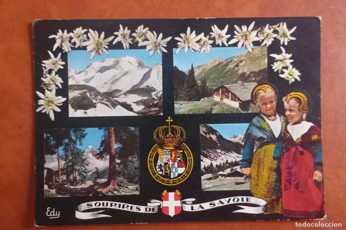 Postales: Cart&atilde;o-postal. Fran&ccedil;a. Saboia - Vistas m&uacute;ltiplas e traje tradicional.