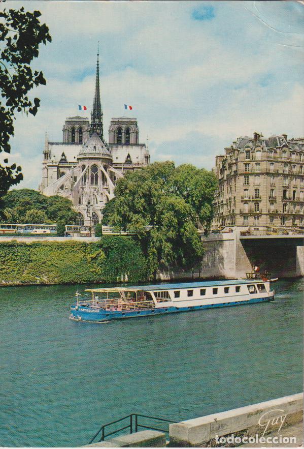 Postales: FRANCIA, PARIS, SUS MARAVILLA, EL SENA Y EL ABSIDE DE NOTRE DAME - EDITIONS GUY 5452 - ESCRITA