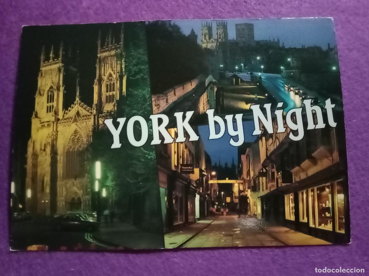 Postales: Postal - York (Condado de Yorkshire) - York de noche - Tama&ntilde;o Grande - 17cmt X 12cmt
