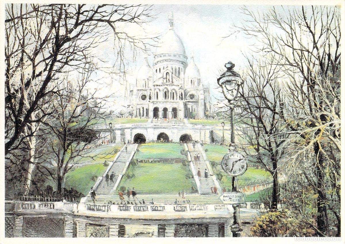 Postales: Postal Bas&iacute;lica del Sacr&eacute;-C&oelig;ur Par&iacute;s Francia Ilustraci&oacute;n
