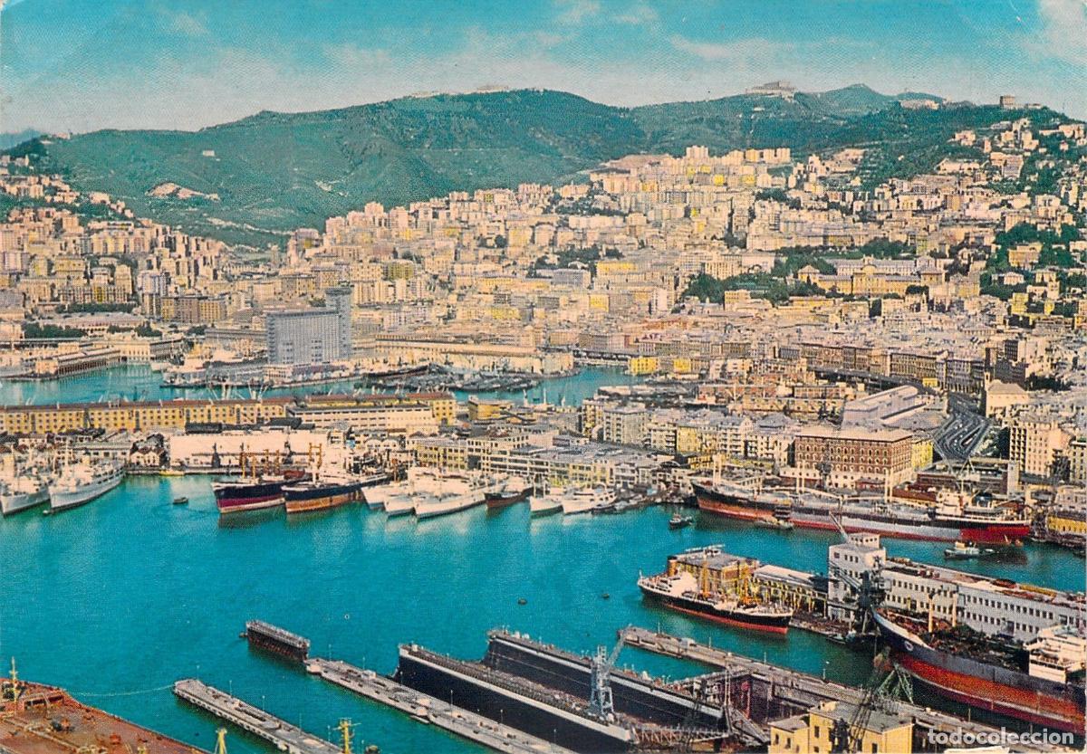 Postkarten: Postal de la Vista A&eacute;rea del Puerto de G&eacute;nova
