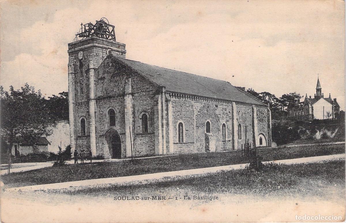 Postais: Postal de la Bas&iacute;lica de Soulac-sur-Mer, Francia
