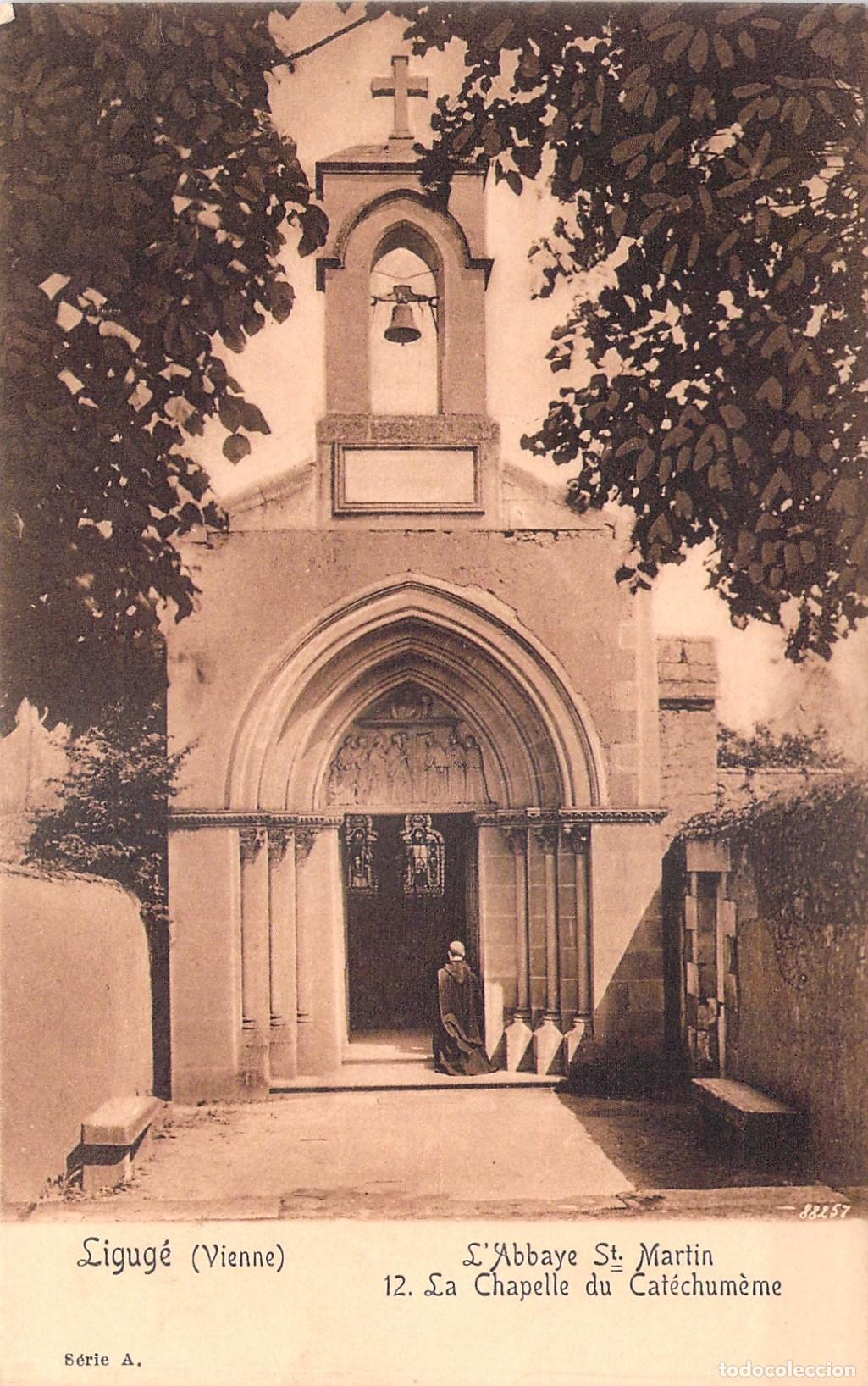 Postais: Postal de la Capilla del Catec&uacute;meno, Abad&iacute;a de San Mart&iacute;n, Ligug&eacute;