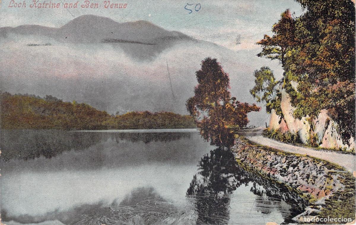 Postais: Tarjeta Postal Loch Katrine y Ben Venue Escocia Paisaje de Monta&ntilde;a
