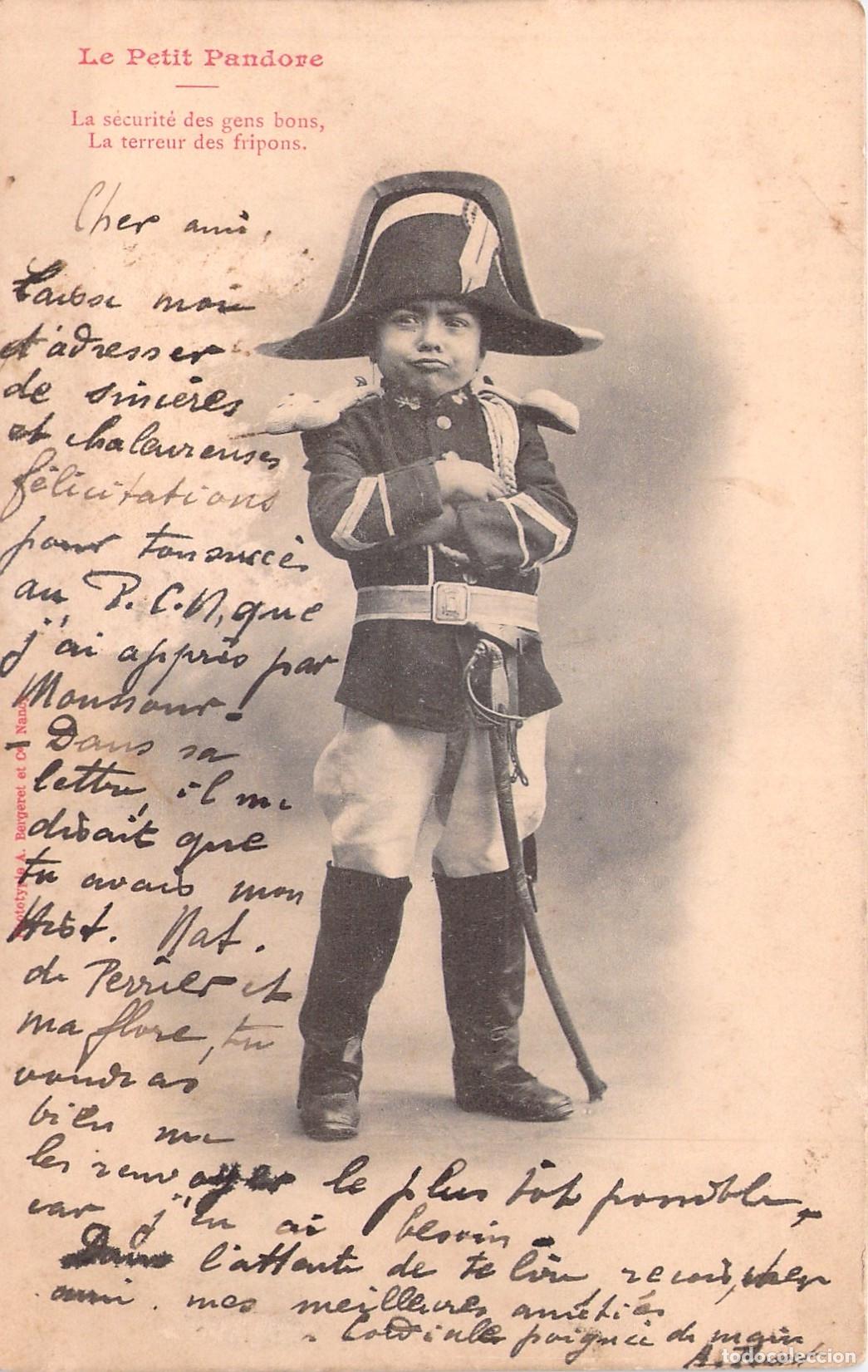 Postales: Postal Francesa Le Petit Pandore Ni&ntilde;o con Uniforme Militar