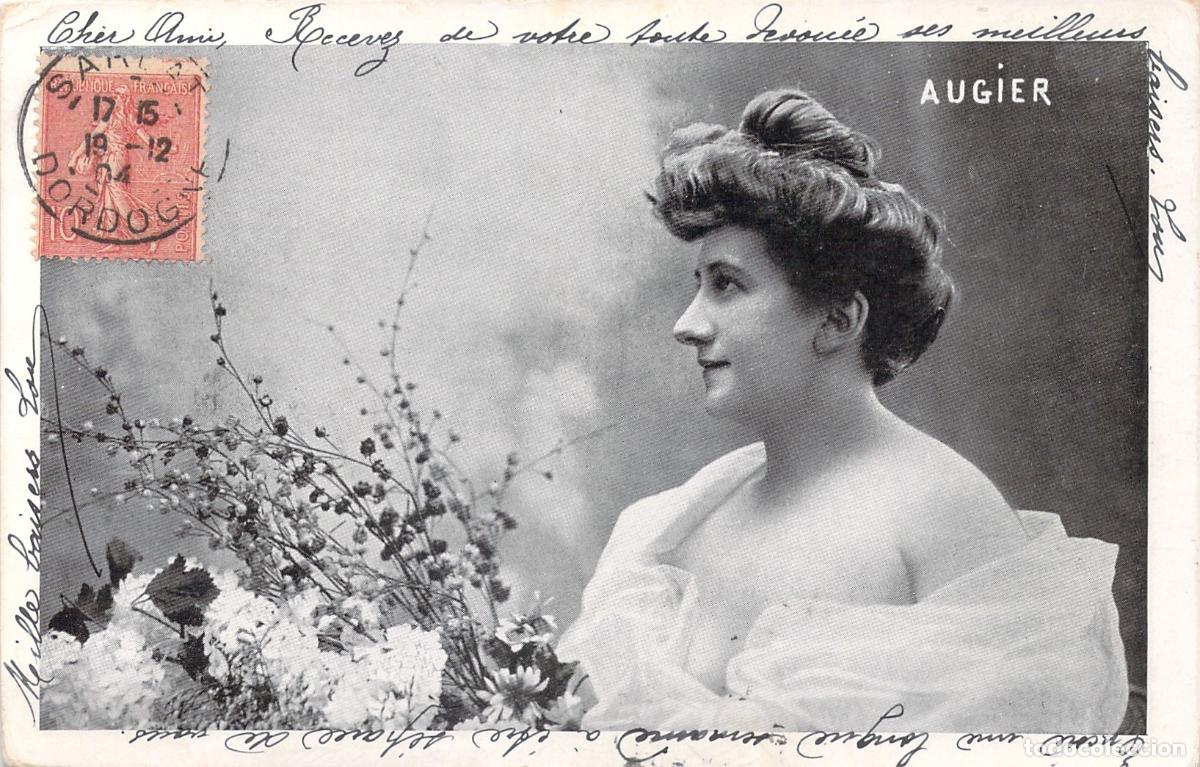 Postales: Postal de Retrato de Mujer Augier de la Belle &Eacute;poque