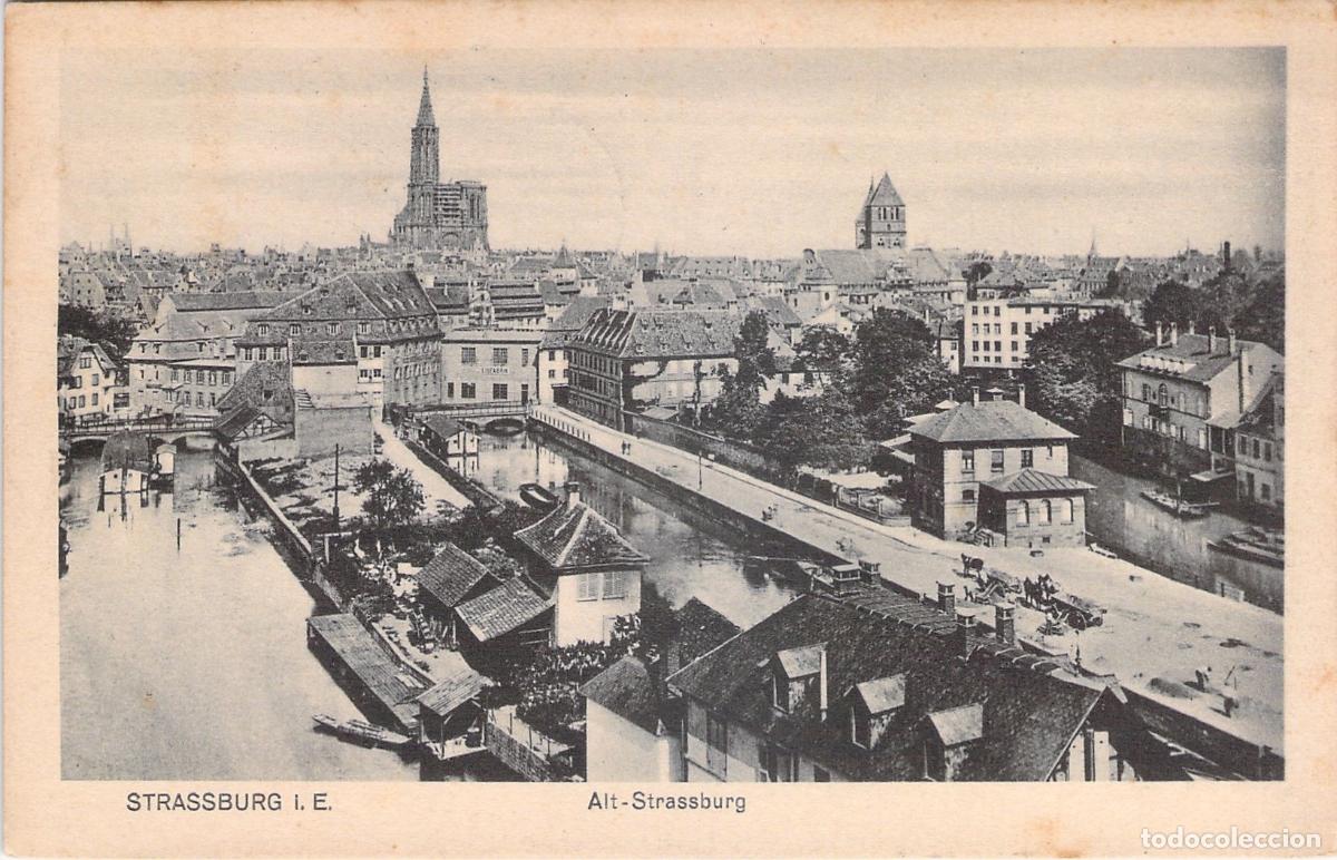 Postales: Postal de Estrasburgo Vista Panor&aacute;mica de la Catedral y R&iacute;o Ill
