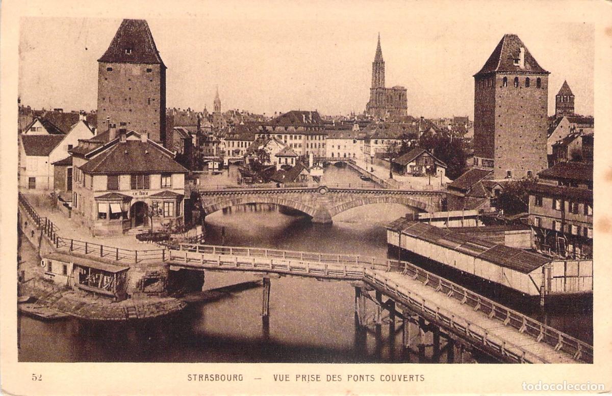 Postales: Postal Estrasburgo Vista de los Puentes Cubiertos y la Catedral