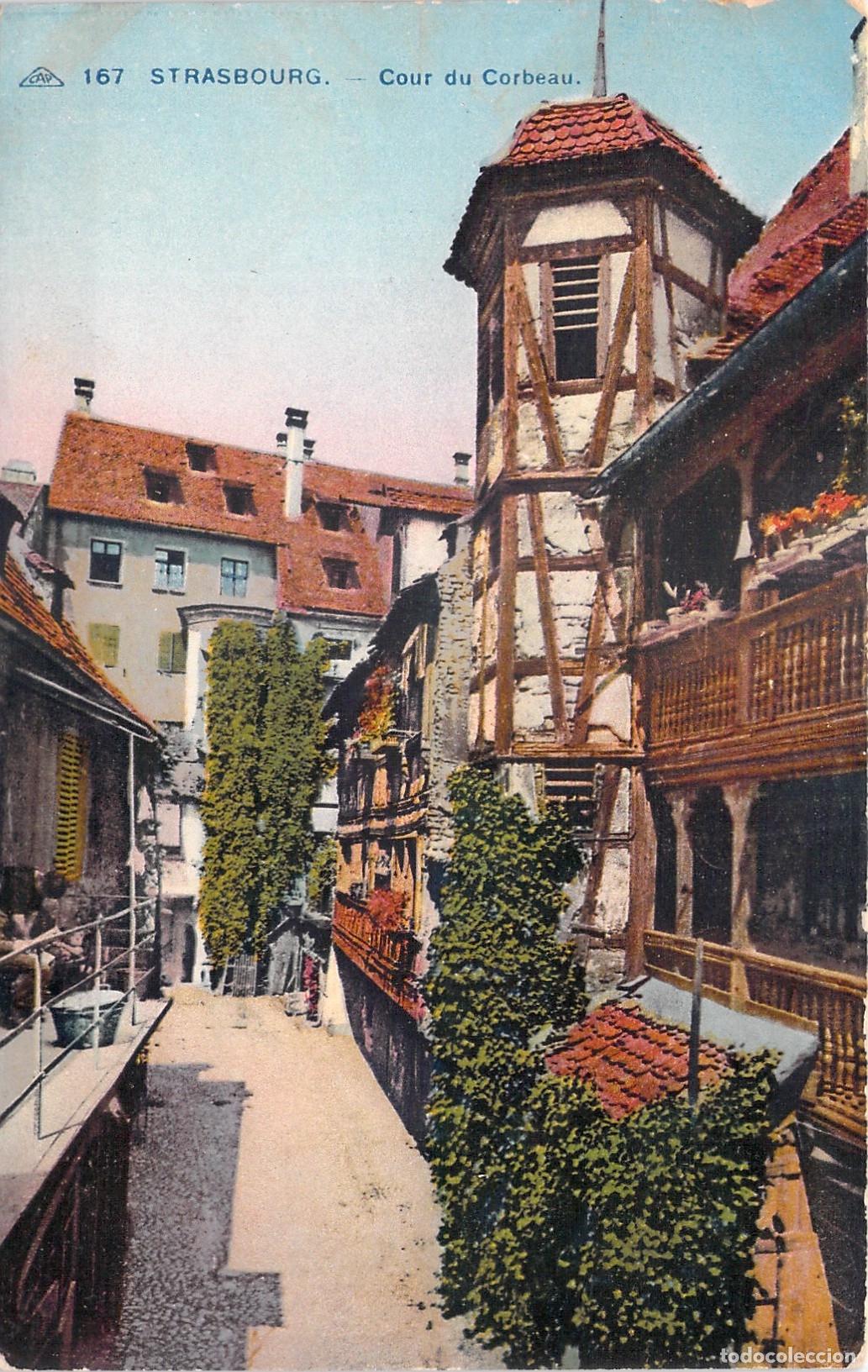 Postales: Postal de Estrasburgo Cour du Corbeau Patio Hist&oacute;rico de Alsacia