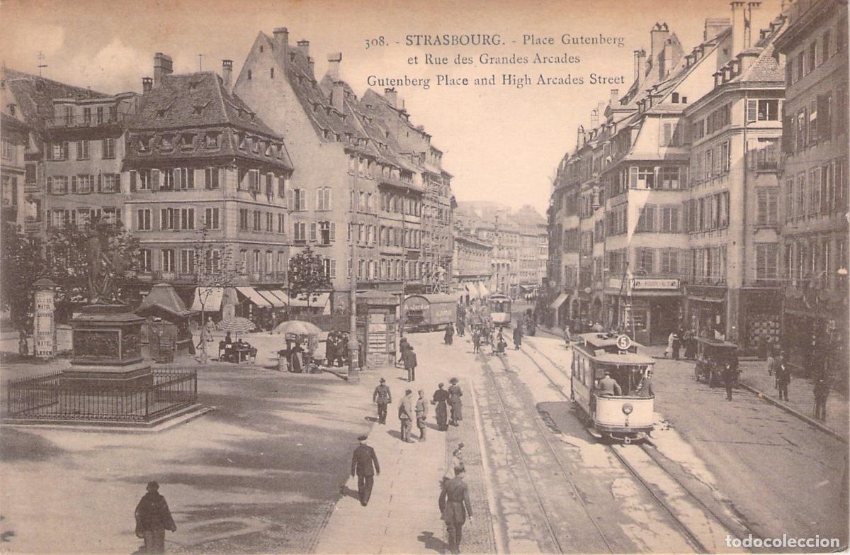Postales: Postal de Estrasburgo: Plaza Gutenberg y Calle de las Grandes Arcadas