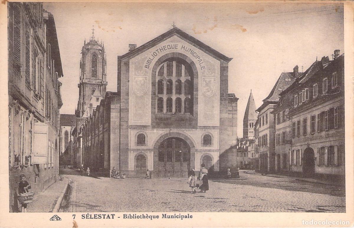 Postales: Tarjeta Postal de S&eacute;lestat, Francia - Biblioteca Municipal y Arquitectura
