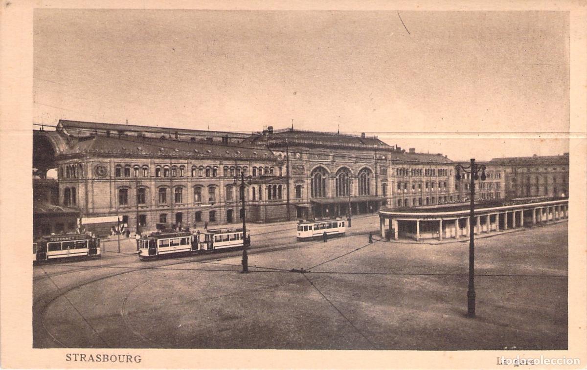 Postales: Postal de la Estaci&oacute;n de Trenes y Tranv&iacute;as en Estrasburgo, Francia
