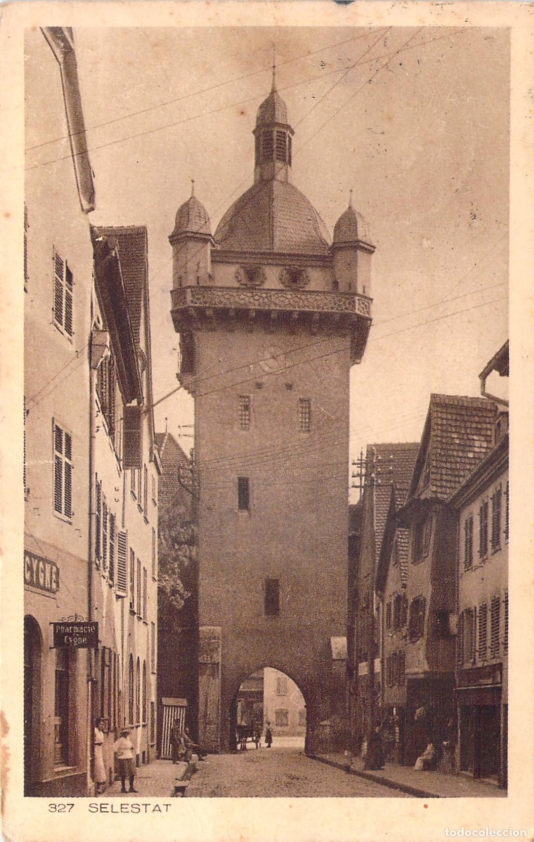 Postales: Postal de la Torre del Reloj de S&eacute;lestat, Alsacia