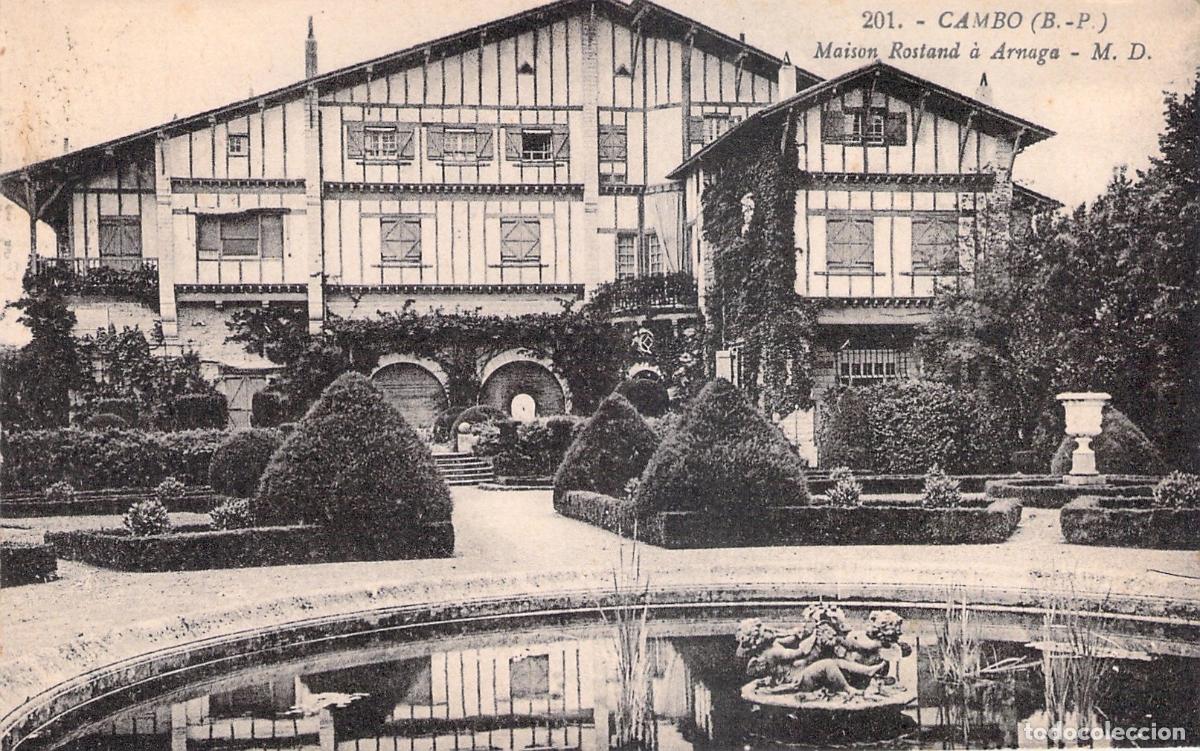 Postales: Postal de la Villa Arnaga de Edmond Rostand en Cambo, Francia