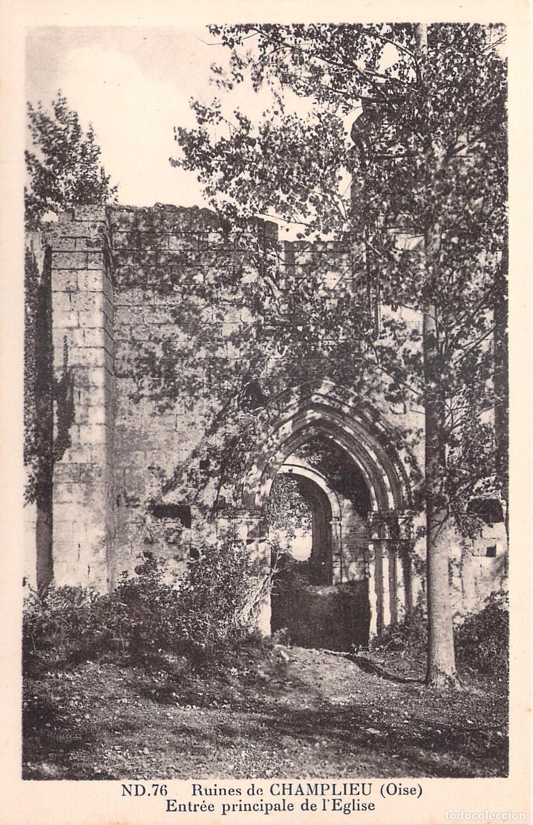 Postales: Postal Ruinas de Champlieu Entrada de la Iglesia Oise Francia