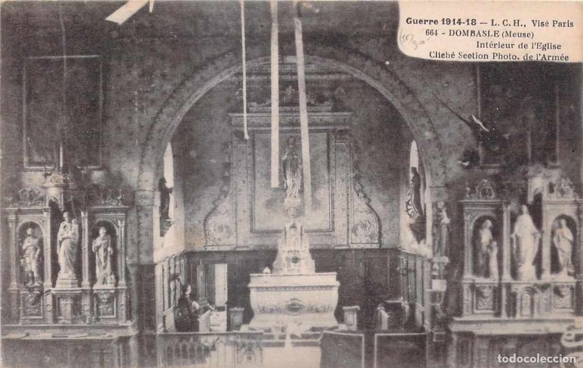 Postales: Postal de la Iglesia de Dombasle Meuse Primera Guerra Mundial