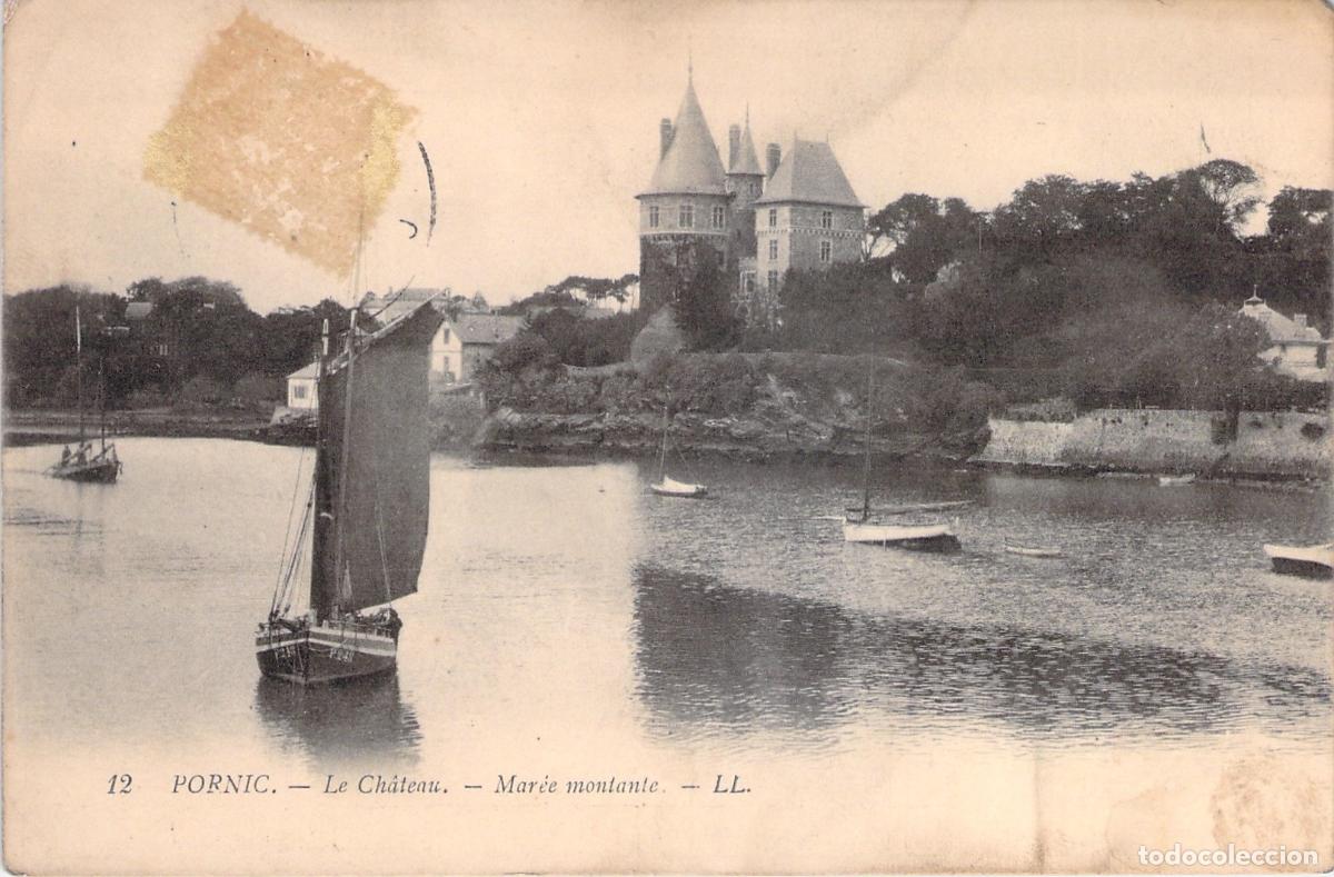 Postales: Postal de Pornic con Vista del Castillo y Barco de Vela