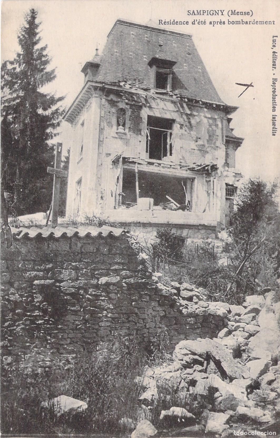 Postales: Postal Sampigny Meuse Residencia de Verano Bombardeada Primera Guerra Mundial